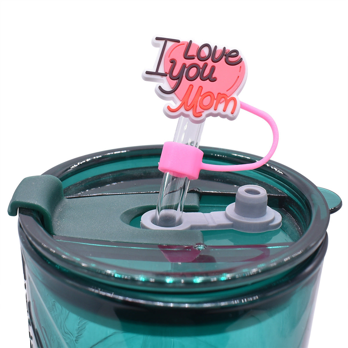 Wholesale 100PCS/PACK Mother's Day Series Phrases Dustproof Straw Caps